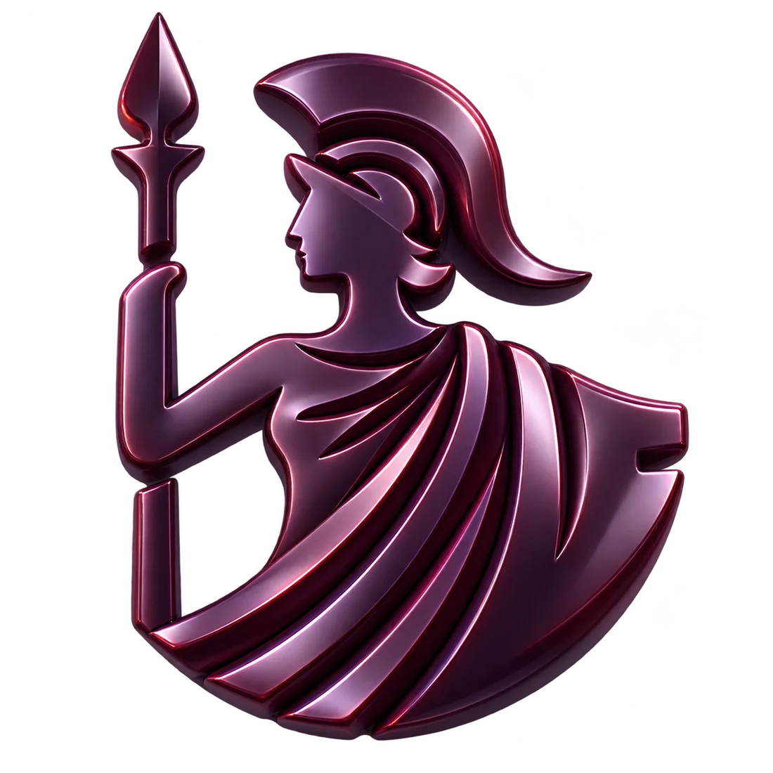 Holistc’s emblem in polished plum and burgundy